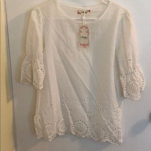 White Eyelet Top